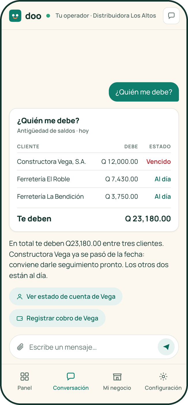«¿Quién me debe?» en el teléfono del dueño